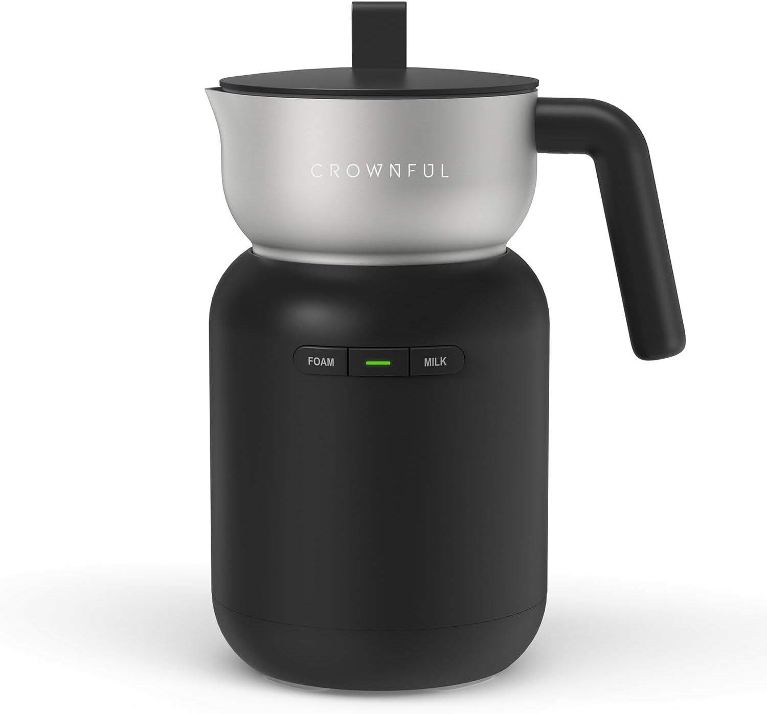 CROWNFUL Milk Frother, Electric 5-in-1 Milk Frother and Steamer with Temperature Control, Dishwasher Safe, Auto Shut-Off Frother for Coffee, Latte, Cappuccino, Macchiato