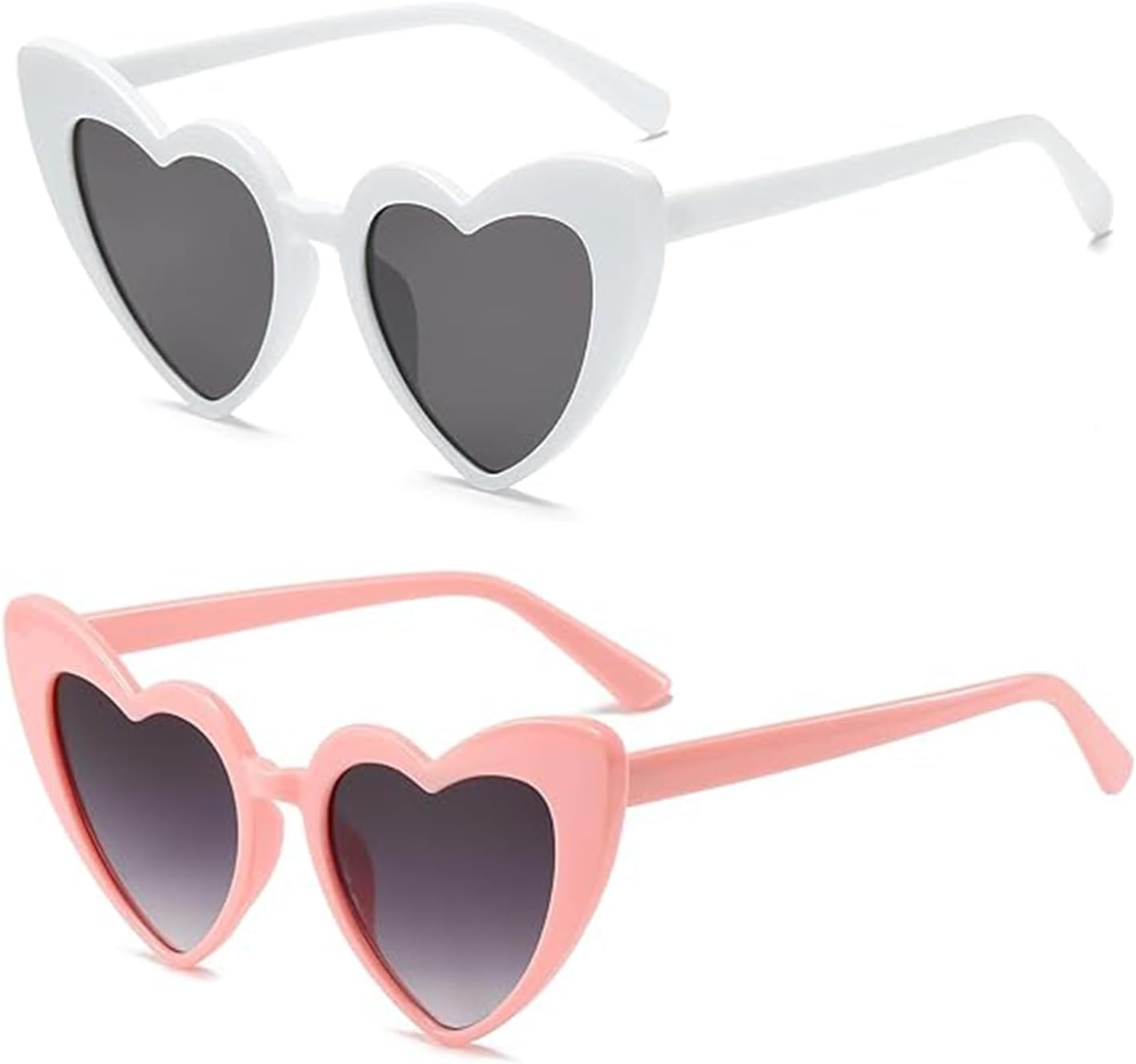 BOZILY Pink Love Heart Shaped Sunglasses,Women's Fashion Glasses,Rim&Rimless,Retro Party Glasses For Summer Party Pink Eyewear Shopping BeachOutdoor Party