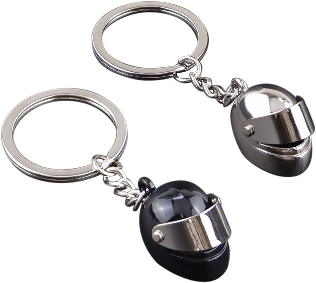 NINVVS 2 pieces of helmet keychain, creative metal pendant, 3D mini helmet keychain, car key decoration accessories, unisex