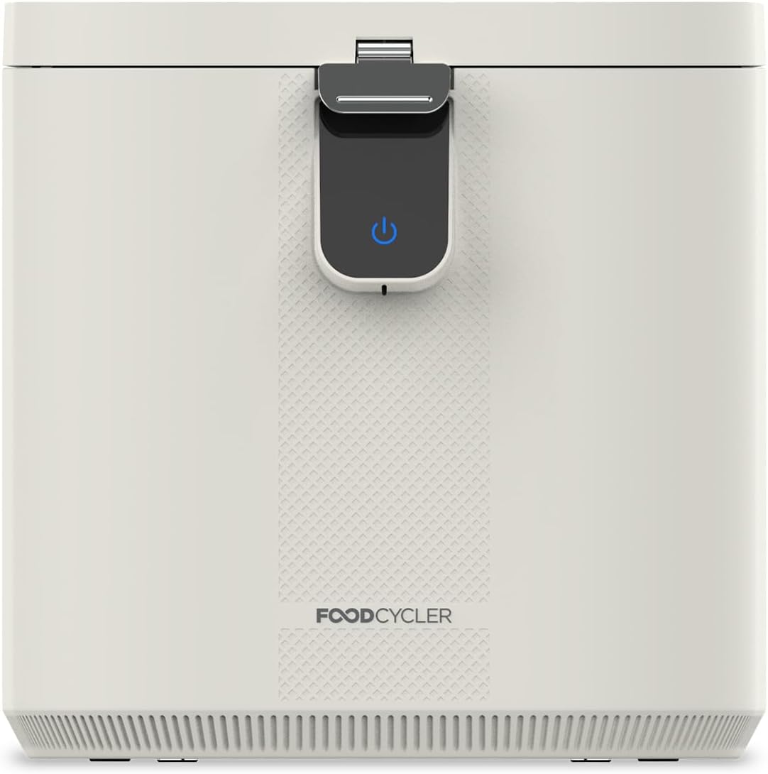FoodCycler Eco 5 - Award-winning Home Food Processor and Recycler - Kitchen Countertop Compost Alternative - Electric Food Waste Disposer - Odorless Food Waste Bin - 5L Bucket Capacity (White)