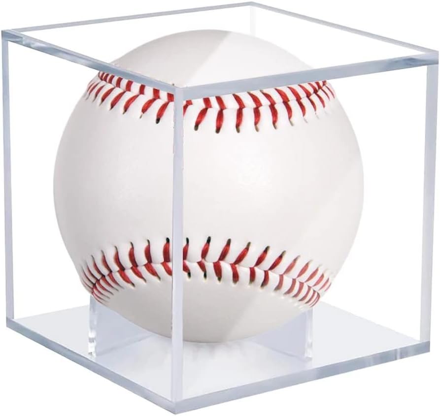 Baseball & Golf Ball Display Case Acrylic Cube Square Clear Memorabilia Display & Storage Sports Official Baseball Accessories (Baseball Case, Standard)