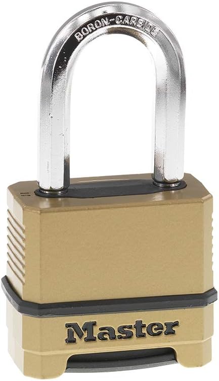 Master Lock M175XDLF Heavy Duty Outdoor Combination Lock, Brass Finish, 1-1/2 in. Shackle