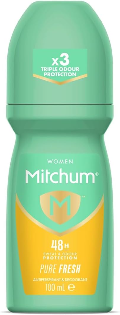 Mitchum Women 48HR Protection Roll-On Deodorant & Antiperspirant (100ml) Pure Fresh, Dermatologist Tested