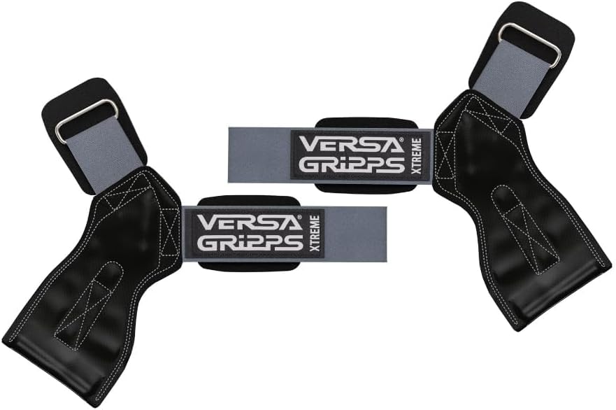 Versa Gripps® Xtreme, Made in the USA, Wrist Straps for Weightlifting Alternative, the Best Training Accessory, Platinum, R/L
