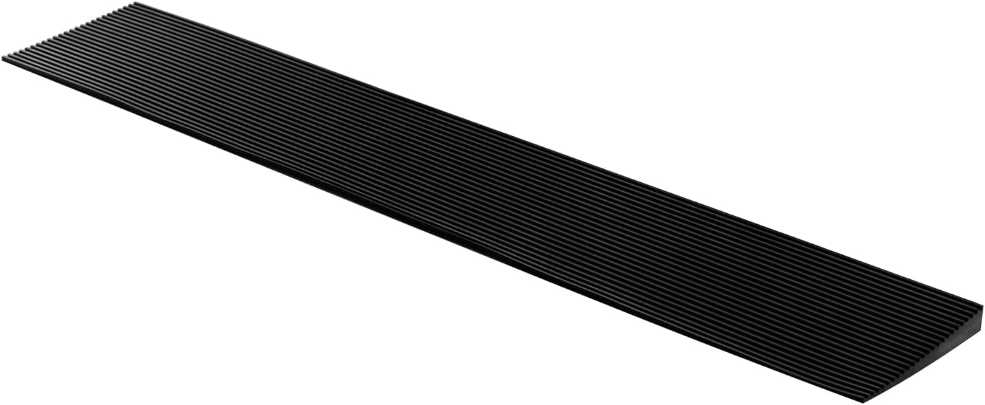 0.8'' Rise Solid Rubber Wheelchair Ramp,Threshold Ramp Used for Thresholds,Doorways and Bathroom (High:0.8 Inch(Pack of 1)) Black