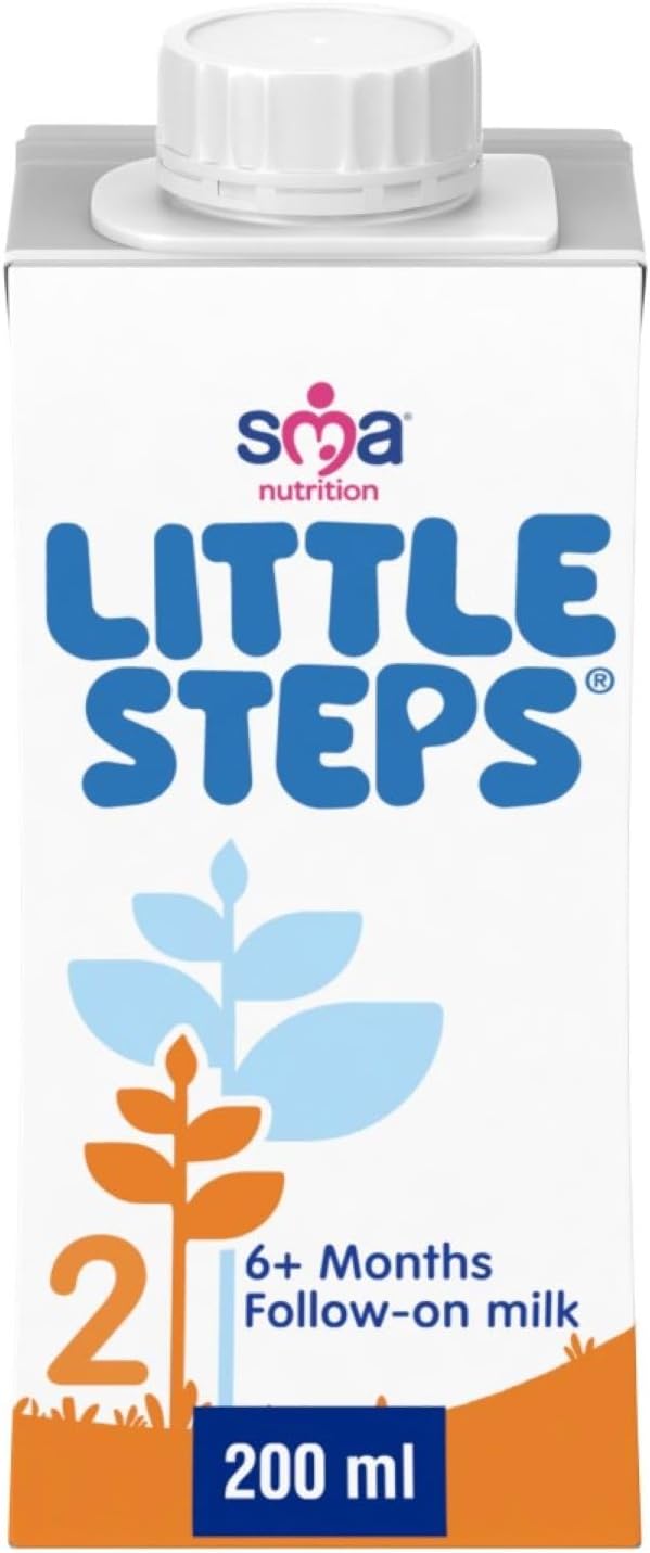 SMA Little Steps by Ready To Drink Follow-On Baby Milk 6 months+ Ready-to-use formula milk 200ml (Pack of 12)