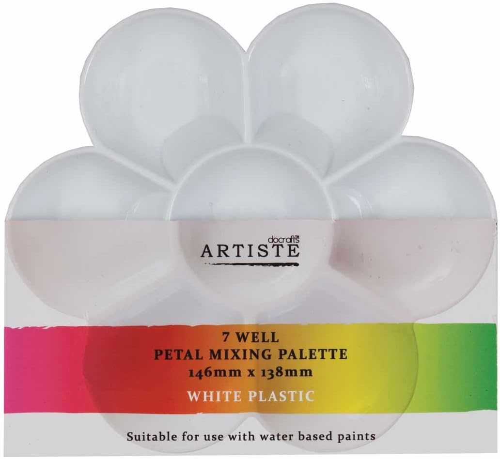 Artiste - Paint Palette - Flower Paint Tray - Paint Mixing Palette - White Tray for Paints - Plastic Tray - Petal Paint Mixer - White - Water-Based Paints - Medium