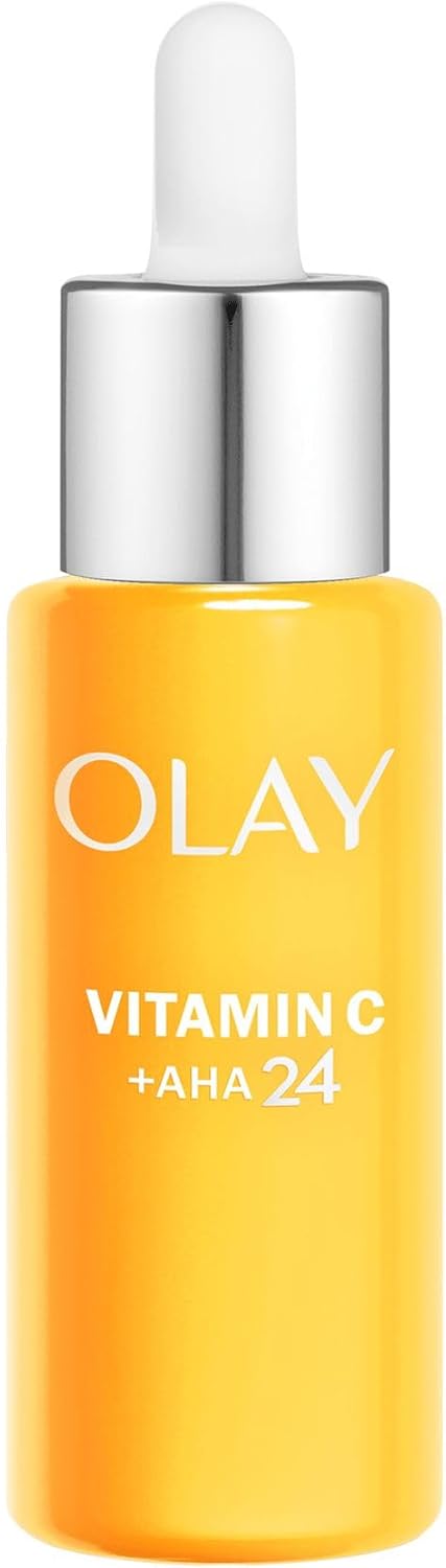 Olay Vitamin C Serum for Face, Skincare with AHA and Niacinamide at 99% Purity, Brightening Skin Care with 3 Actions: Anti Dark Spot Action, Evens, Hydrates, Non Greasy, Non Sticky, 40ml
