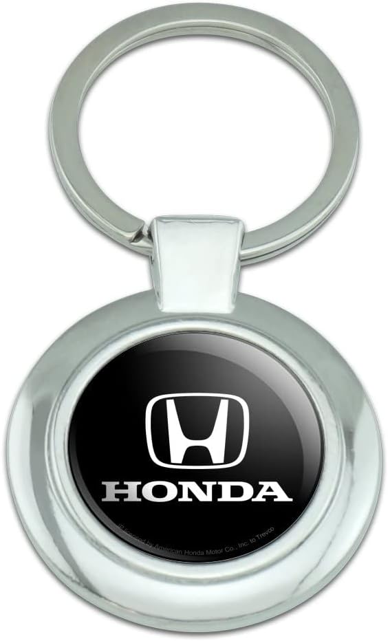 Honda Logo Keychain Classy Round Chrome Plated Metal