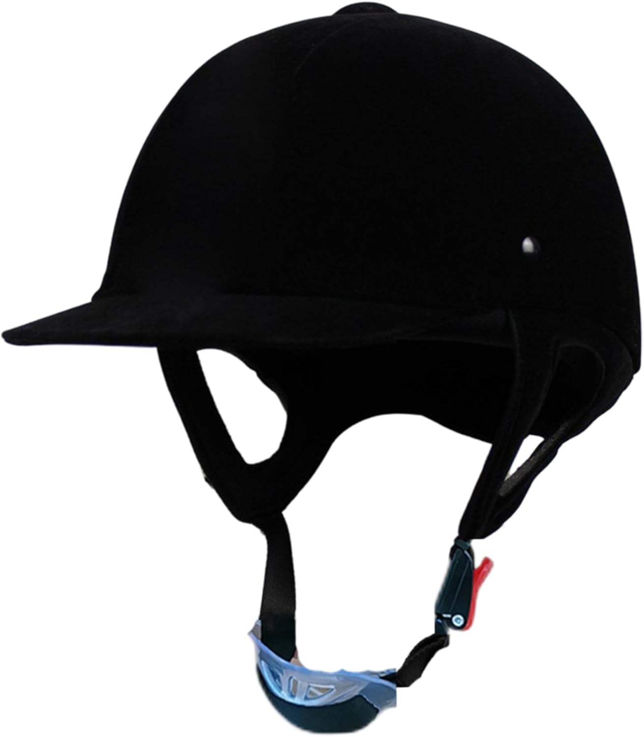 Equestrian Helmet, Velvet Horse Riding Hat, Adjustable Black Fabric Sport Helmets with ABS Liner & Chin Strap for Men Women Children