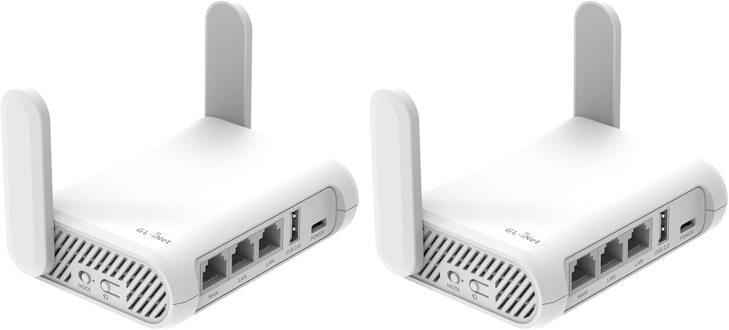 GL.iNet GL-SFT1200 Opal Travel Router, AC1200 Dual-Band Wi-Fi (Pack of 2)