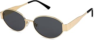 SOJOS Retro Oval Sunglasses for Women Trendy Sun Glasses Classic Shades SJ1217