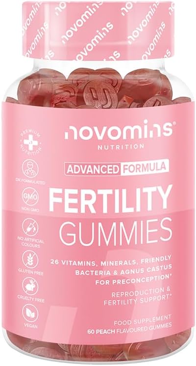 Fertility Supplements for Women - Folic Acid, Inositol, Vitamin D, C, E, CoQ10-25 Prenatal Vitamins - Vegan & Gluten Free Conception Vitamins for Women - 60 Fertility Gummies - Novomins