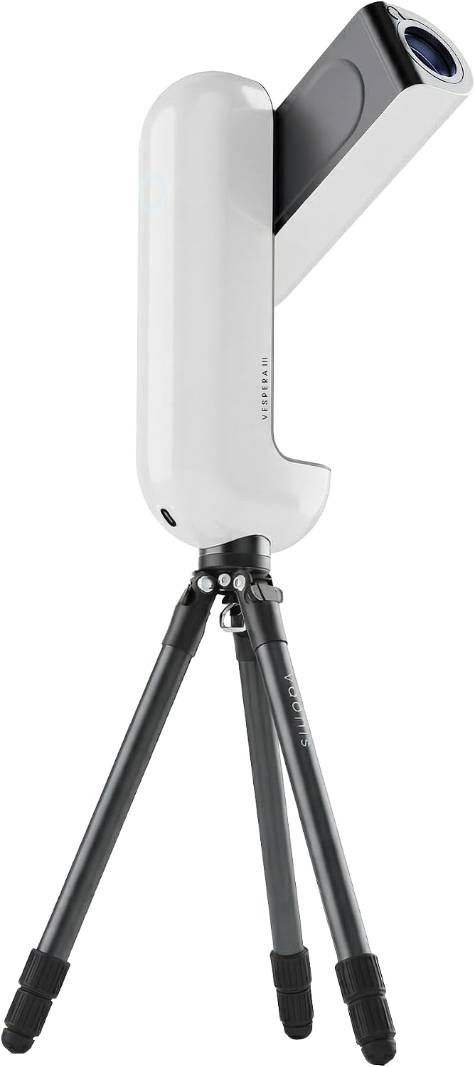 Vaonis Vespera 3 - Smart Telescope for Adults & Beginners - Auto-Tracking, Live Stacking, 11h Battery, 115GB Storage, Auto Anti-Fog, Aluminium Tripod - Astrophotography & Stargazing Made Simple