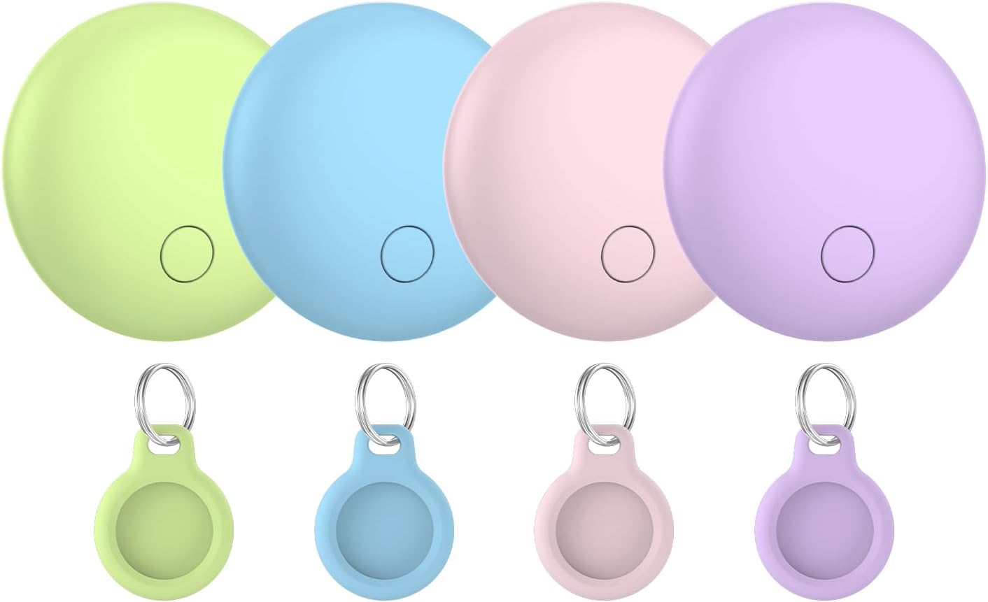 Air Tracker Tag-4 Pack, Item Finder Works with Find My App (iOS Only), Luggage Tracker for bags, Keys, Wallets, Replaceable Batteries Last 1 Year, 100dB Loud Beep, Worldwide Tracking, IP67 Waterproof