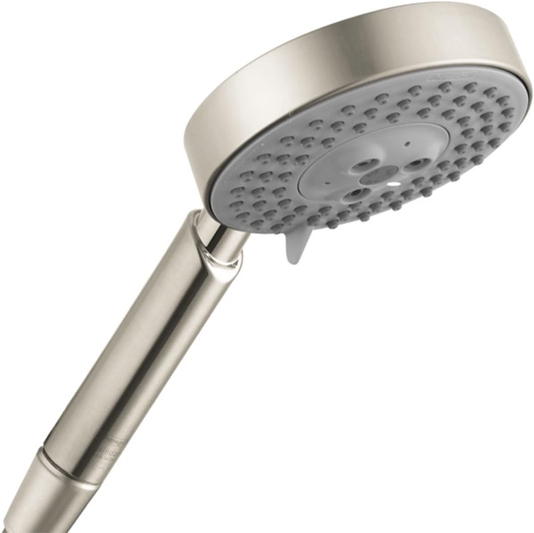 Hansgrohe 04341820 Raindance S 100 3-Jet Handshower with Glory Glaze Cleaner and Polish, Brushed Nickel