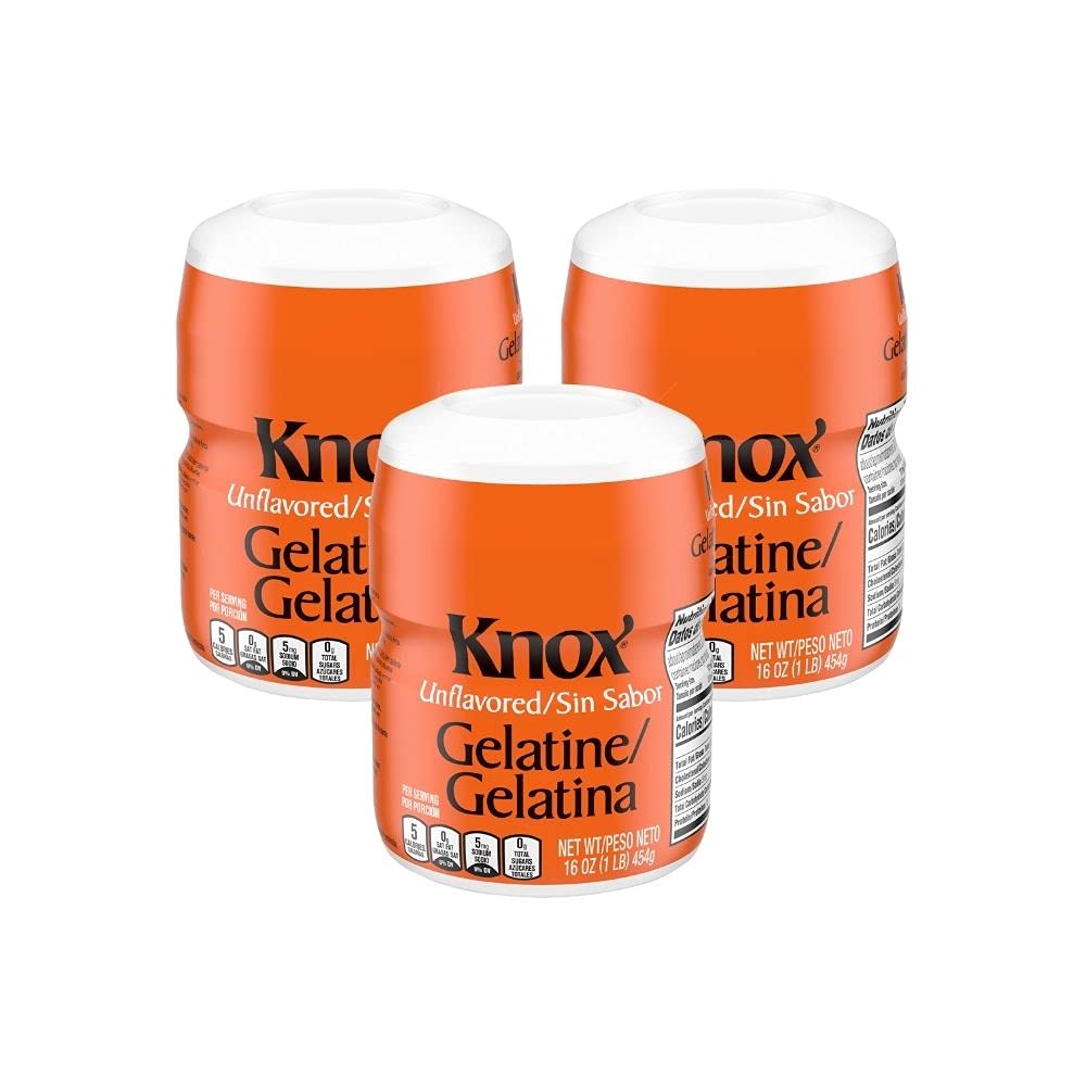 Knox Unflavored Gelatine 16 oz. Canister (Pack of 3)