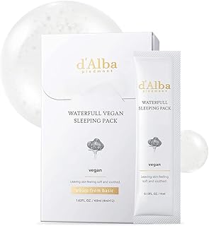 d'alba Piedmont Italian White Truffle Waterfull Vegan Sleeping Pack, Non Wash-off Overnight Face Mask, Portable Gel-type for moisture retention, Safe for sensitive skin, Korean Skin Care