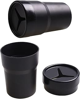 BANCHELLE Car Change Holder with Lid Automotive Plastic Garbage Cans 250 mL (0.06 Gallon) Portable for Keys Change Pen, 2 PCS