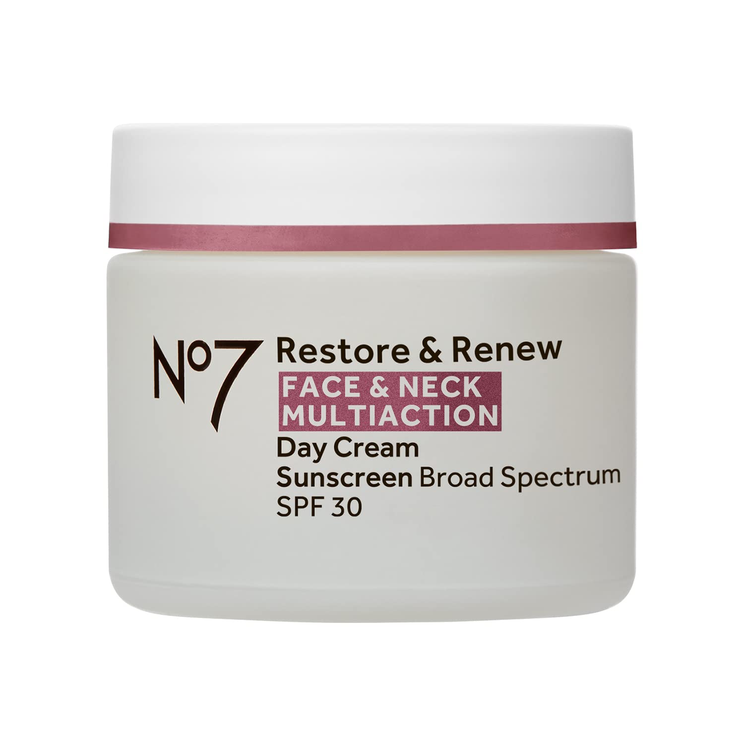 No7 Multi Action Face & Neck SPF 30 Day Cream, Face Moisturizer, 1.69 Fl Oz (Pack of 1) | Hyaluronic Acid