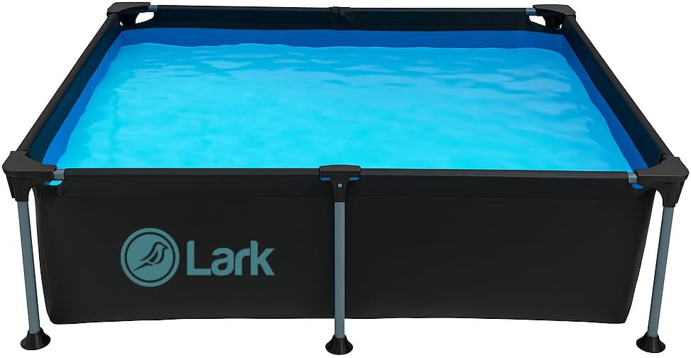 Lark 6' ft x 4' ft x 16.5" inches Above Ground Metal Frame Pool Puncture-Resistant 3-Ply Vinyl & Mesh Materials Quick Setup Patio Backyard - No Pump Included