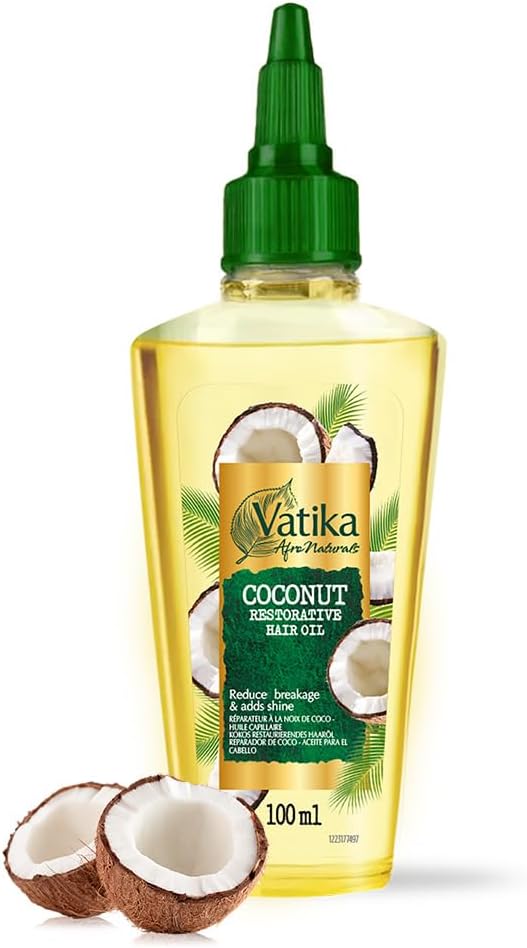 Vatika Afro Naturals Coconut Restorative Hair Oil - 100ml | Provides Strength & Nourishment | Boost Hair Health & Control Frizz