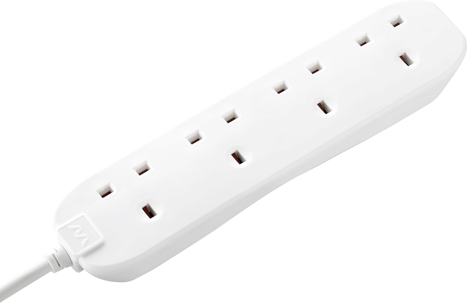 Masterplug Four Socket Extension Lead, 2 Metre Cable, Unswitched, 4-Way Plug Extension Cable, Power Strip, Basic Power, White, 13A, 4G, 2m, BFG210N