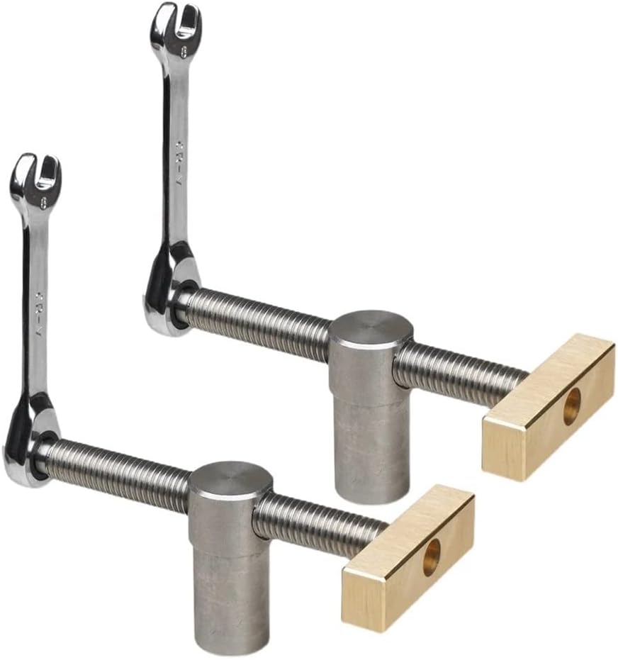 2 Pack Bench Dog Clamp 20mm Dog Hole Clamp Woodworking Adjustable Workbench Stop Stainless Steel Brass