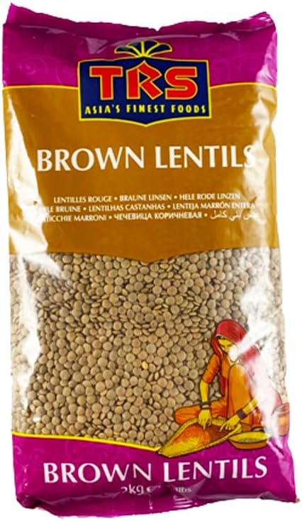TRS Lentils Brown Whole | 2KG |The Perfect Pantry Staple | Malka Masoor | GMO-Free | Protein and Fiber | Indian Origin