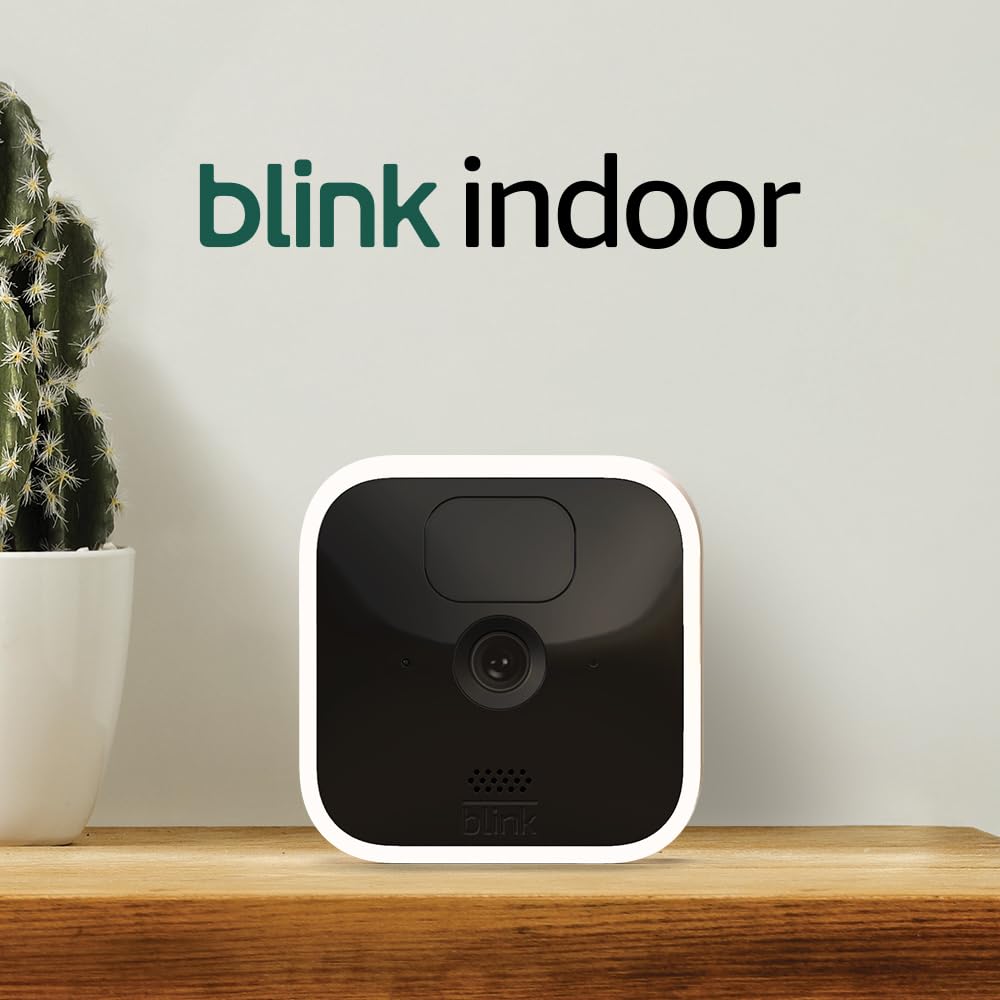 Blink Indoor | Wireless, HD security camera with two-year battery life, motion detection, two-way audio, Alexa enabled, Blink Subscription Plan Free Trial | 2-Camera System