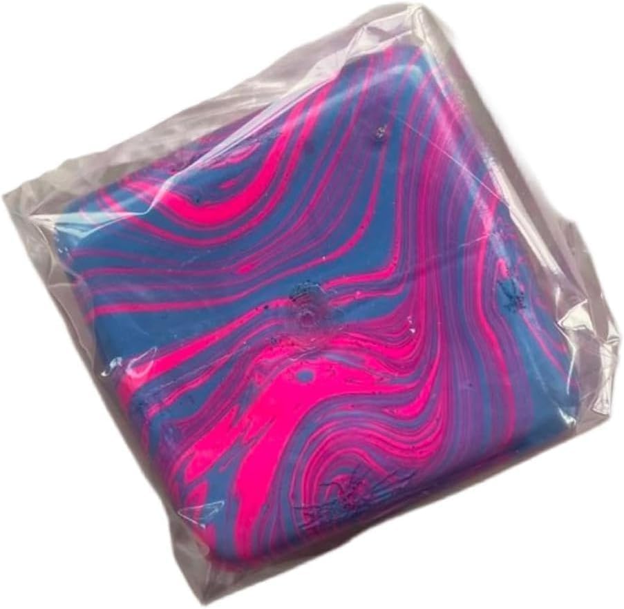 Nice Cube, Ice Cube Stress Relief Fidget Toys, Squishy Color Doh Cube Squeeze Toys for Kids Adults, Sensory Hand Exercise Stress Balls for Autism Anxiety Relief (Pink)