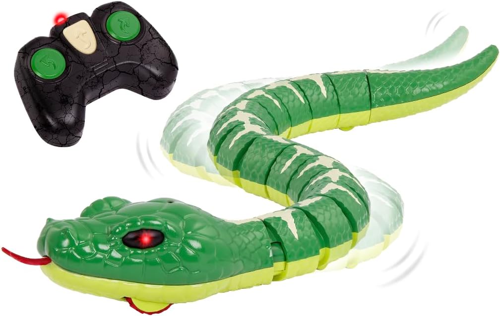 Terra by Battat - RC Emerald Tree Boa Snake Robot with LED Eyes & Realistic Movement - Lifelike Fake Snake Toy with Infrared Controller, Batteries Included - Educational Fun for Kids Ages 6+