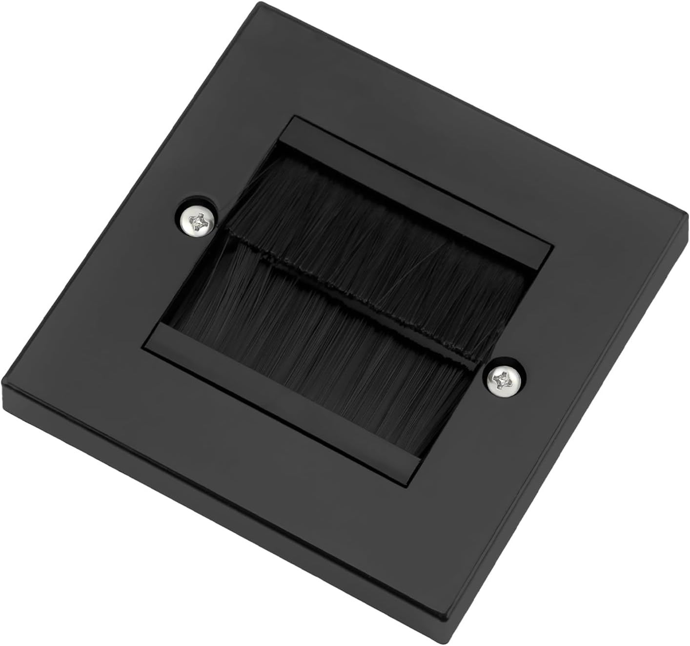 Brush Faceplate Black Cable Brush Outlet Wall Plate Single Gang Tidy Mount Face Plate Cable Pass Through Insert for Wires Cable Entry Hole Cover Wall Mount Panel