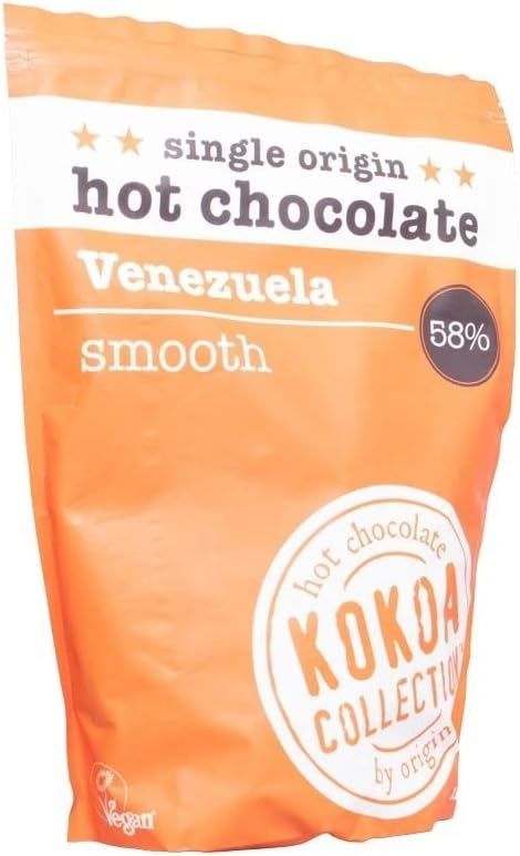 Kokoa Collection | Venezuela 58% Cocoa Hot Drinking Chocolate Buttons | Award-Winning Tablets | Academy of Chocolate Bronze Award 2019 | Dairy & Gluten-Free Luxury Cooking Choccy Tablets