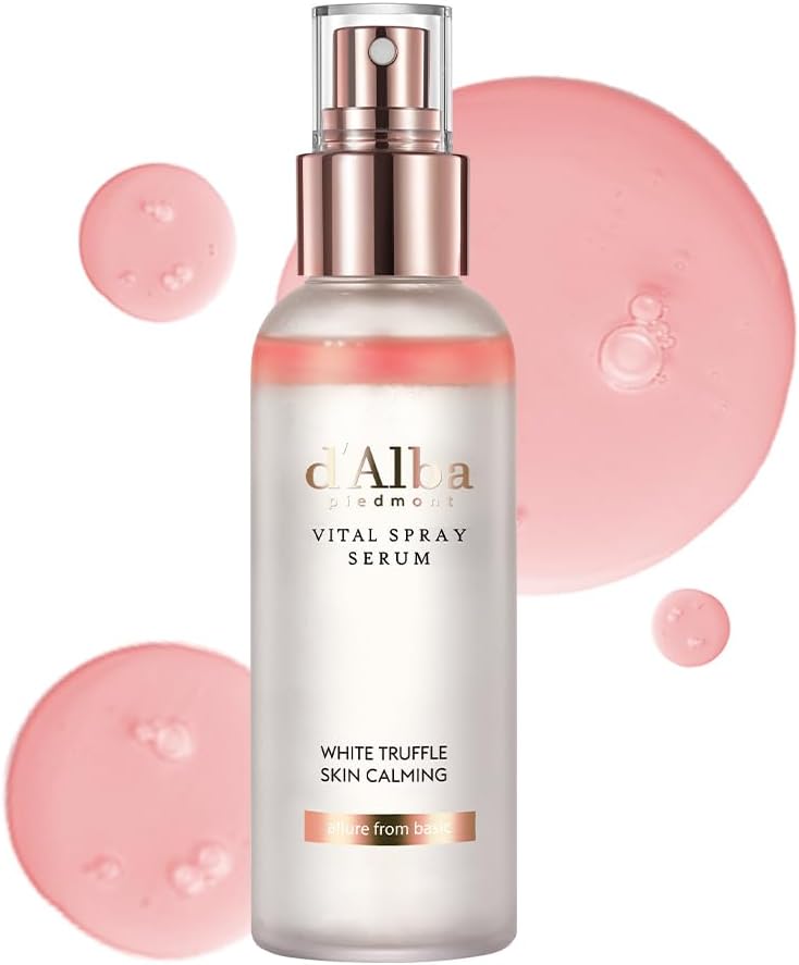 d'Alba Italian White Truffle Vital Spray Serum, vitializing glowy hydrating soothing serum face mist spray, SOS solution for red and sensitive skin serum, Korean skincare