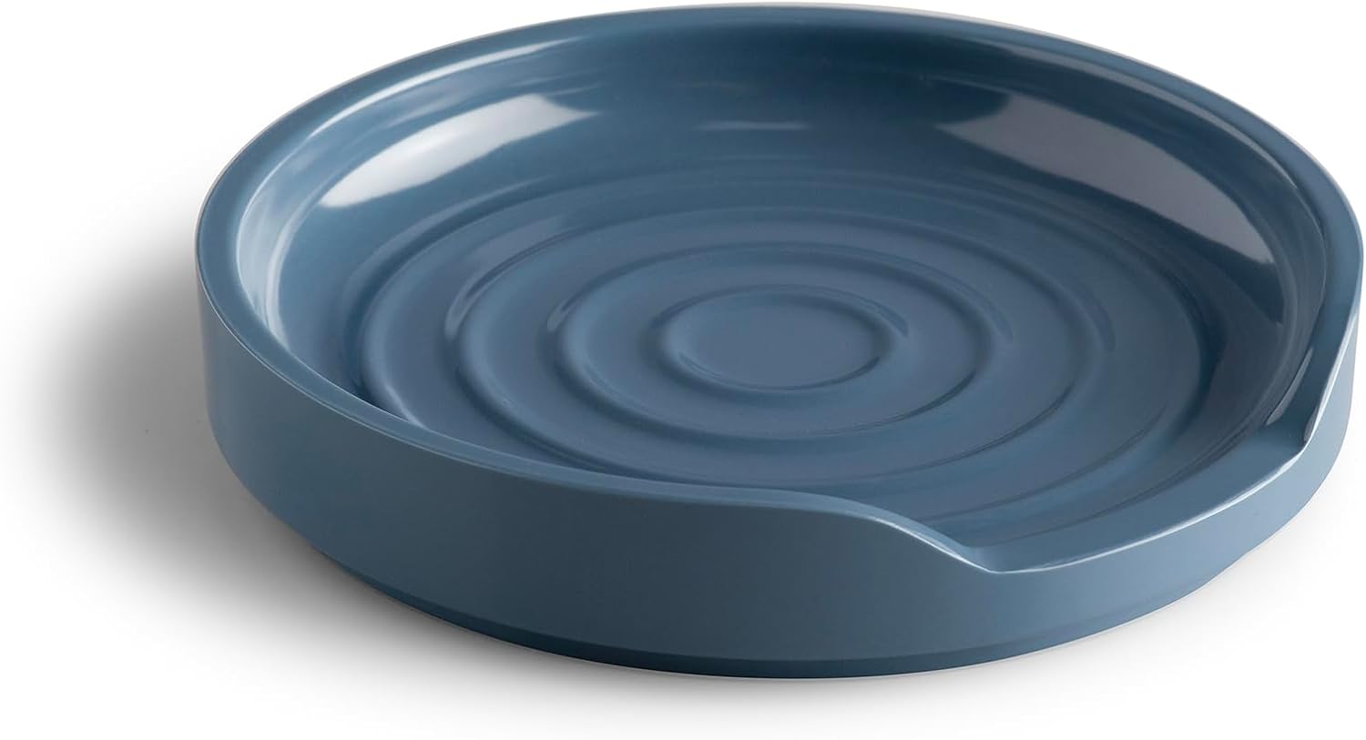 Zeal Circular Spoon Rest, Melamine Utensil Holder Rest, Tea Bag Tidy Dish, Durable Melamine, 12cm (Provence Blue)