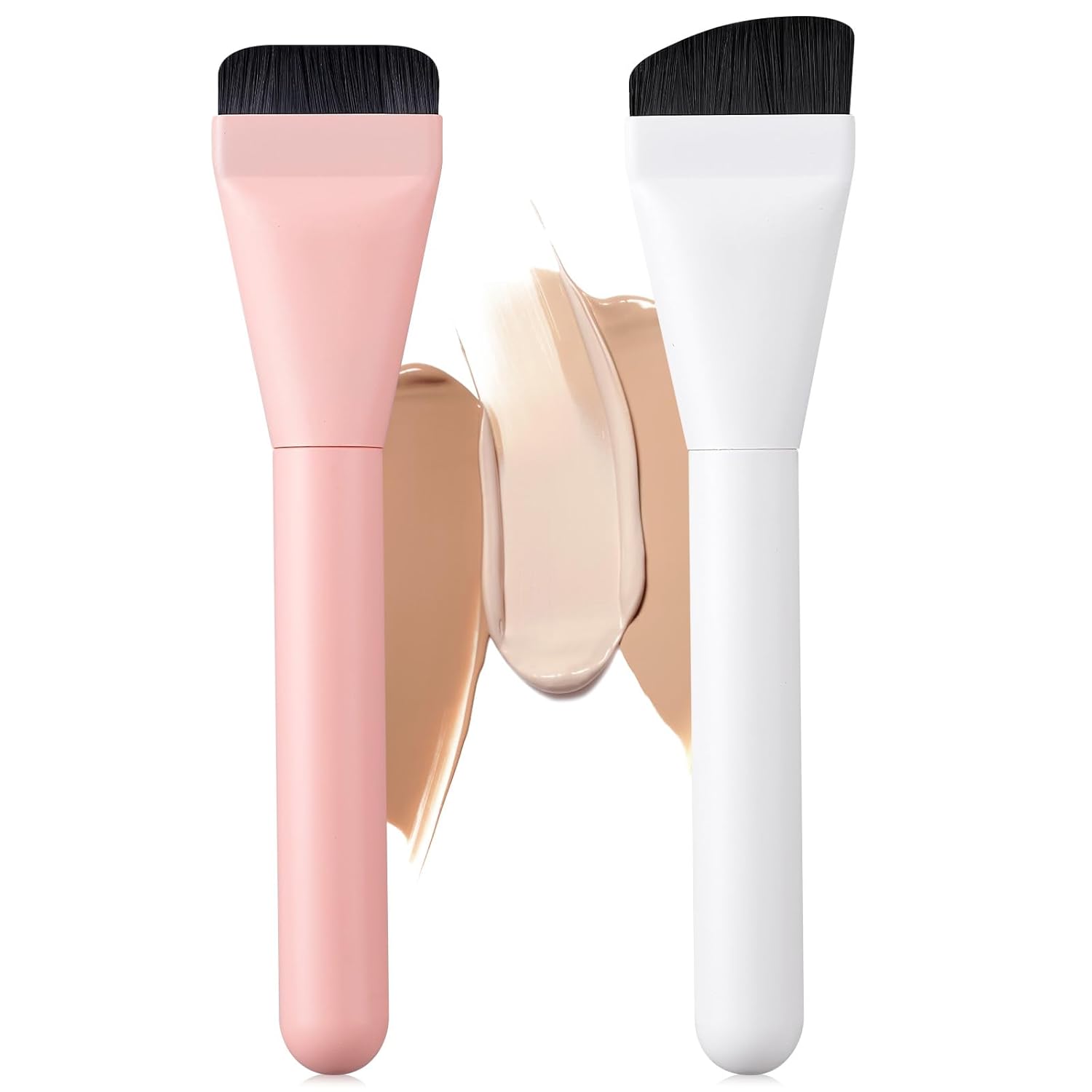 2pcs Face Spatula, Super Thin Blade Makeup Flat Foundation Brush, Premium Face Korean Makeup Brush for Blending Cream, Thin Foundation Brush Makeup Tool Face Foundation Flat Brush