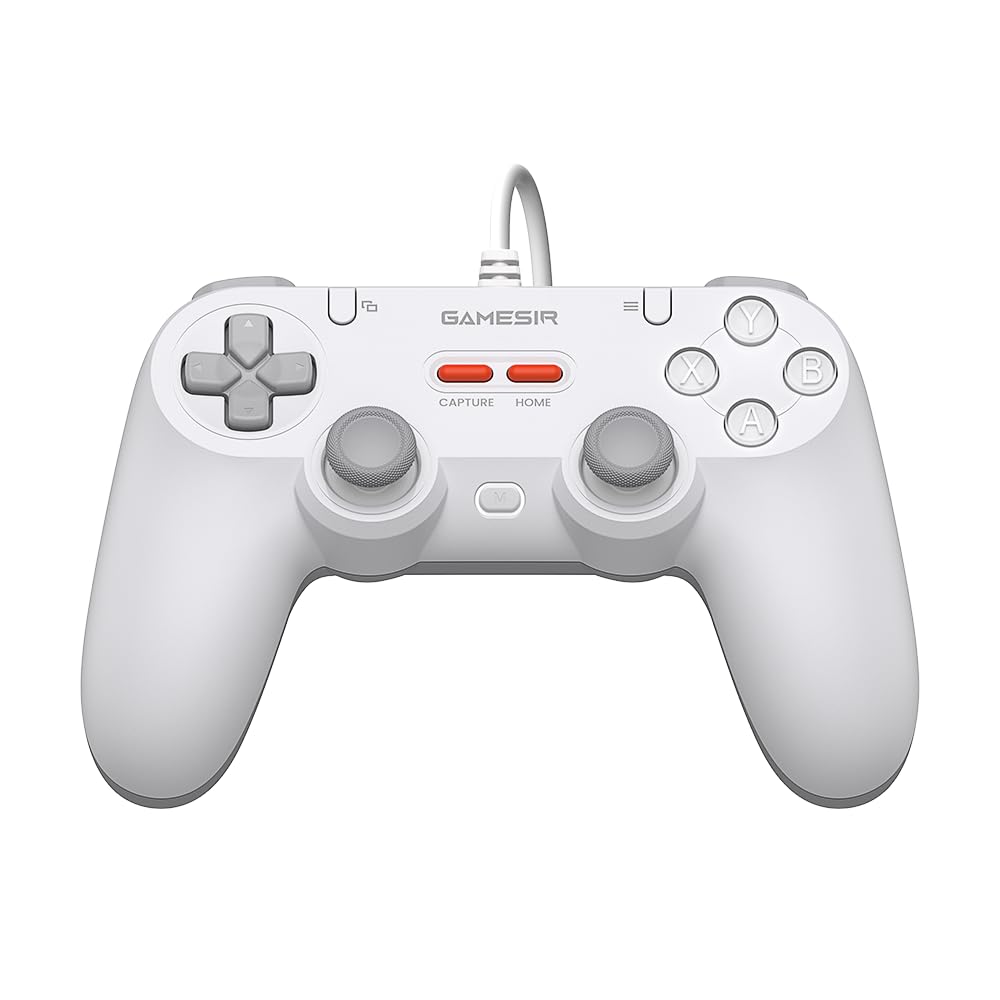 GameSir Tegenaria Lite Wired Game Controller For Switch, Android, iOS, PC, Steam With Retro 90s Design, Hall Effect Sticks, 1000Hz Polling Rate, Dual Rumble Motors, Mappable Back Buttons, Ultra-Low Latency, Ergonomic Design -Serene White