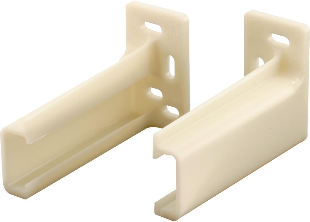 Prime-Line R 7265 Drawer Track Back Plate, 3/8 In. x 1 In., Plastic, Off-White (1 Pair)