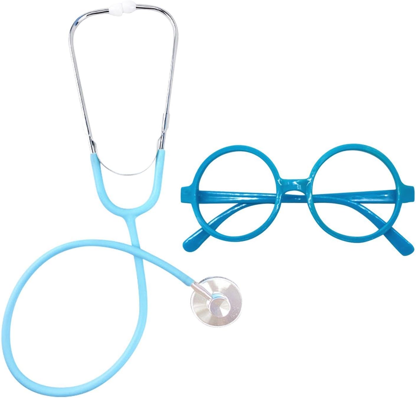 1 Toy Stethoscope And 1 Round Glasses, Children'S Stethoscope, Children'S Simulation Game Props, Children'S Educational Toys