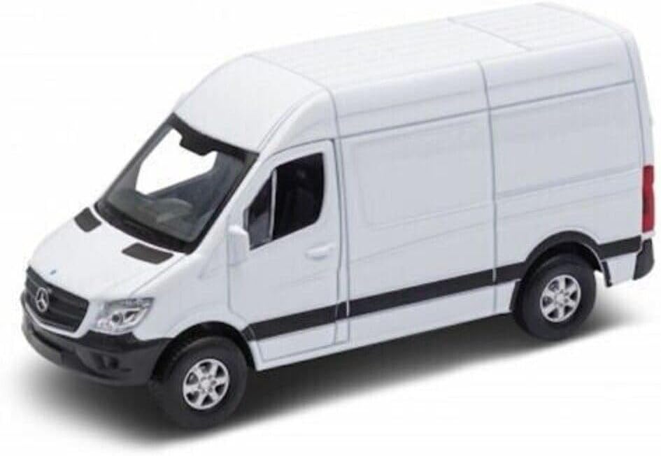 Kinsmart White Delivery Van Compatible with Mercedes-Benz Sprinter 2022 1:43 Scale Diecast Model Car Opening Doors