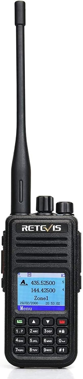Retevis RT3S DMR Walkie Talkie Digital, Dual Band 3000 Channels Ham Radio, GPS DCDM DTMF, Recording Function, Amateur Radio, Compatible with MOTOTRBO Tier I and II (Black)