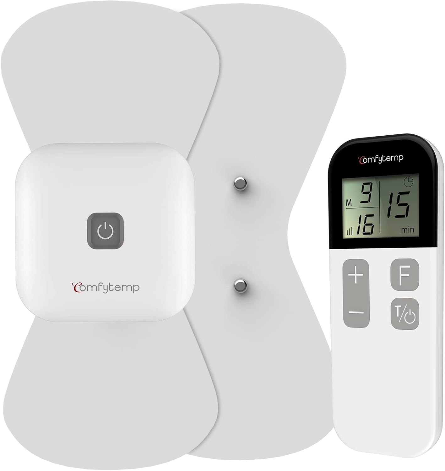Comfytemp Wirelss TENS Machine for Pain Relief, Nerve Muscle Stimulator for Pain Management with 15 Modes, 2 Pads, Rechargeable TENS Unit for Back, Neck, Shoulder, Knee, Arthritis Sciatica Cramps Pain