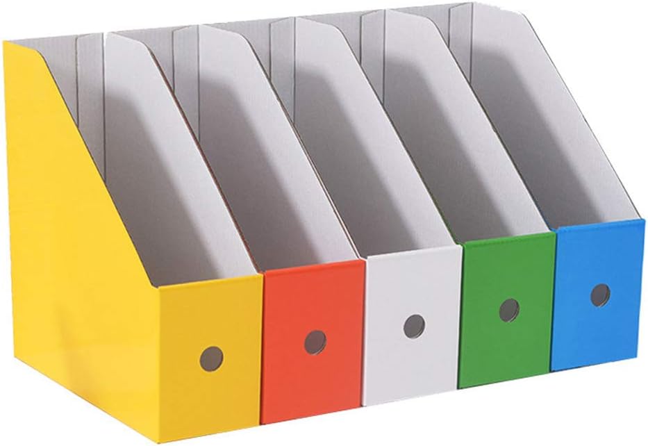 Magazine Rack Kraft Paper, 5 Pieces Magazine Files Cardboard, File Holder, File Magazine Holder, Magazine File Holder Kraft Paper Pack, for Dormitory Office Home Stationery Office Supplies File