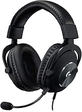 Logitech G Pro X Wired Gaming Headset: Blue VO!CE Detachable Boom Mic, DTS 7.1, 50 mm Drivers, USB/3.5mm Aux, Spare Memory Foam Ear Pads, USB DAC & Bag Included, for PC, Xbox, PS5, PS4 - Black