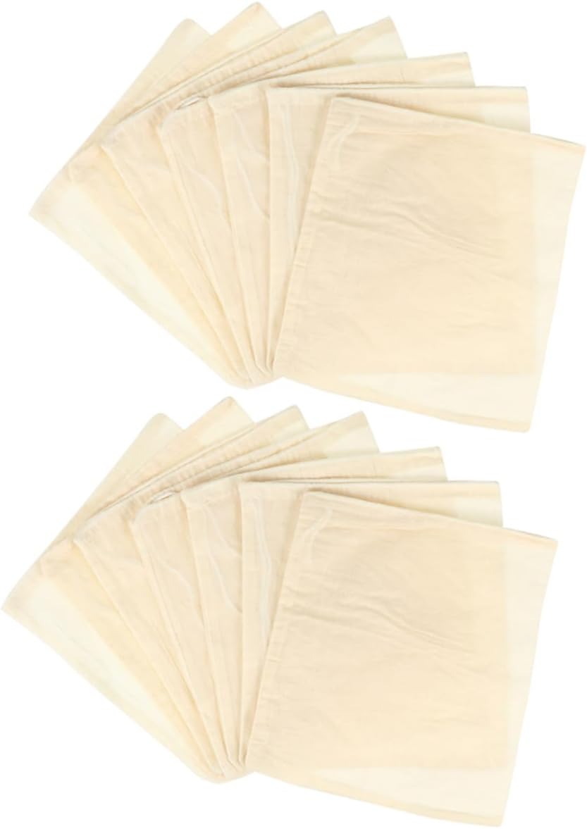 ULTECHNOVO 50pcs Reusable Drawstring Filter Bags Small Fine Mesh Muslin Straining Bags for Soup Tea Spice Broth Cooking and Herbal Medicine Filtering