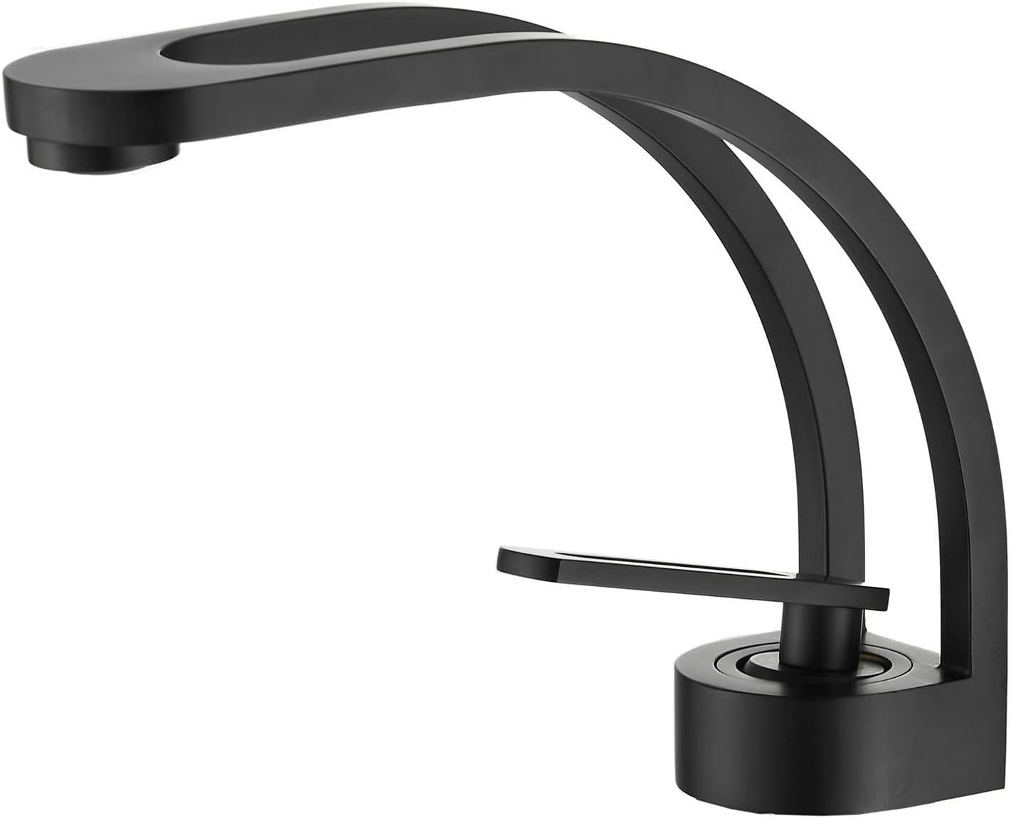 Leekayer Bathroom Facuet Black Painted Single Handle Faucet for Bathroom 1 Hole Mount Hot Cold Mixer Tap Restroom Sink Faucet Brass,LK16651B