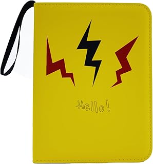 Binder for Pokemon Card Binder of 400 Card Collection/4 Pocket Card Binder/Trading Card Binder/Card Album with Zipper, 50 Sheets, Yellow