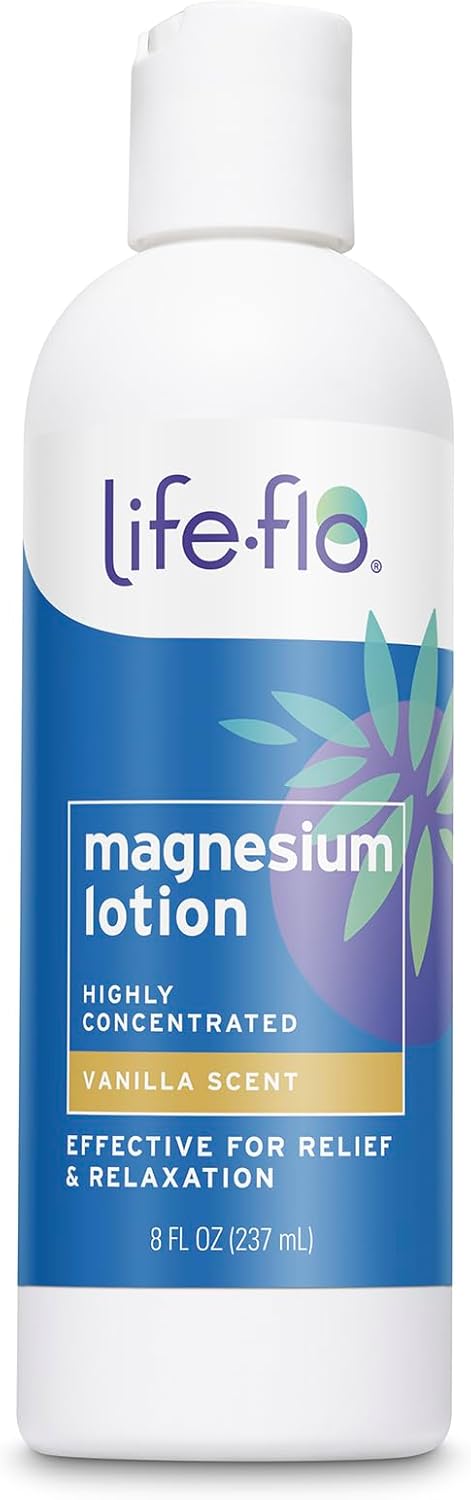 Life-flo Magnesium Lotion, Vanilla Scent - Relief and Relaxation with Magnesium Chloride from The Zechstein Seabed - Dermatologist Tested, Hypoallergenic, 60-Day Guarantee, Not Tested on Animals, 8oz