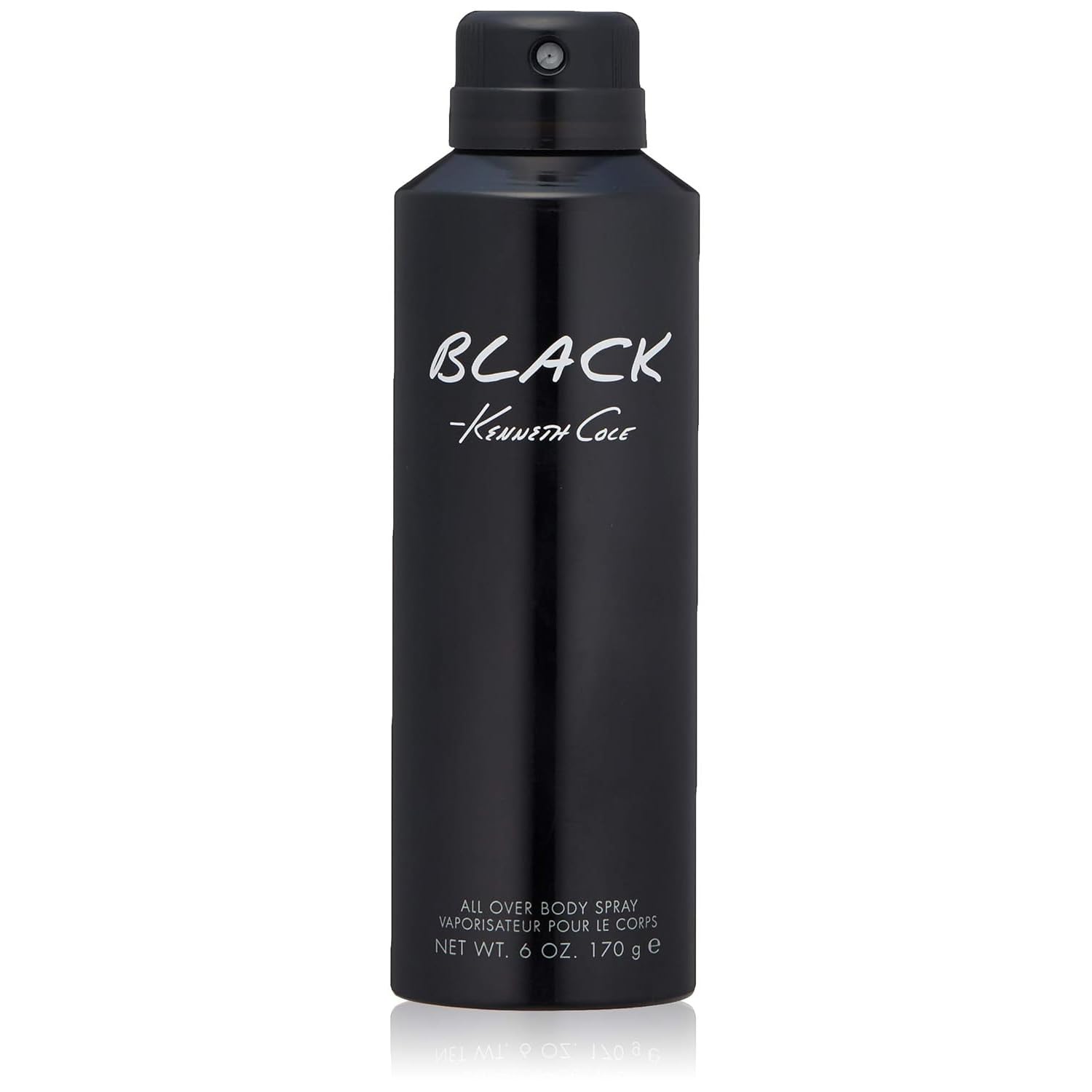 Kenneth Cole Black All Over Body Spray for Men, Aromatic Woody Fragrance, Notes of Watermint, Mandarin, Cedar, and Musk, Long-Lasting Cologne, 6.0 Fl. Oz